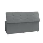 Calçadeira Baú Solteiro 0,90m Berlim Suede Cinza Dal Poz Esto