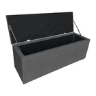 Calçadeira Baú Solteiro 0,90m Londres Suede Cinza Dal Poz Est