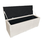 Calçadeira Baú Solteiro 0,90m Londres Veludo Bege Dal Poz Est