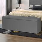 Calçadeira Baú Solteiro 0,90m Roma Material Sintético Cinza D