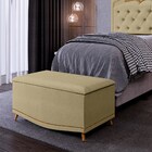 Calçadeira Baú Solteiro 90cm Com Tachas Imperial J02 Linho Ar