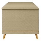 Calçadeira Baú Solteiro 90cm Com Tachas Imperial J02 Linho Ar