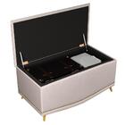 Calçadeira Baú Solteiro 90cm Com Tachas Imperial J02 Veludo B