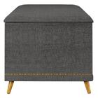 Calçadeira Baú Solteiro 90cm Imperial J02 Linho Grafite - Mpo