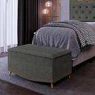 Calçadeira Baú Solteiro 90cm Imperial J02 Linho Grafite - Mpo