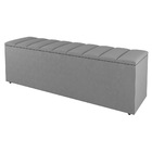 Calçadeira Baú Solteiro Cora 90cm Suede Cinza Claro - Desk De