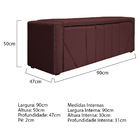 Calçadeira Baú Solteiro Minsk P02 90 Cm Para Cama Box Corano