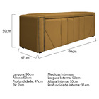Calçadeira Baú Solteiro Minsk P02 90 Cm Para Cama Box Suede -