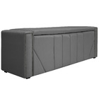 Calçadeira Baú Solteiro Minsk P02 90 Cm Para Cama Box Suede -