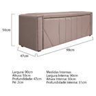 Calçadeira Baú Solteiro Minsk P02 90 Cm Para Cama Box Suede -