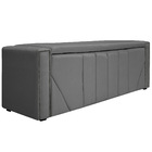 Calçadeira Baú Solteiro Minsk P02 90 Cm Para Cama Box Suede -
