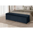 Calçadeira Baú Viúva 120 Cm Helena Suede Azul Marinho