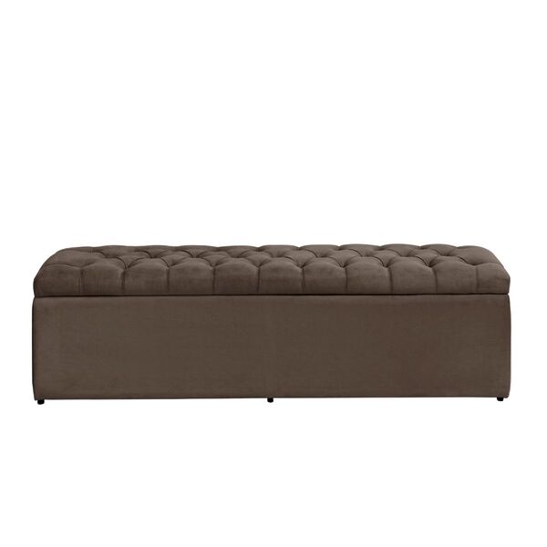 Calçadeira Baú Viúva 120 Cm Imperatriz Capitonê Suede Marrom