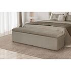 Calçadeira Baú Viúva Recamier 120 Cm Helena Suede Bege