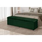 Calçadeira Baú Viúva Recamier 120 Cm Helena Suede Verde