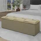 Calçadeira Casal 140cm Linho Ravena  Creme