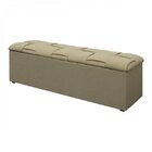 Calçadeira Casal 140cm Linho Ravena  Creme