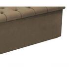 Calçadeira Casal Estofada Lotus Linho Marrom Claro - Simbal