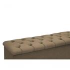 Calçadeira Casal Estofada Lotus Linho Marrom Claro - Simbal