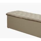 Calçadeira Casal Estofada Lotus Suede Bege - Simbal
