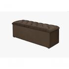 Calçadeira Casal Estofada Lotus Suede Marrom Chocolate