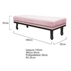 Calçadeira Casal Orlando P02 140 Cm Para Cama Box Corano - Am