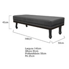 Calçadeira Casal Orlando P02 140 Cm Para Cama Box Linho - Ama