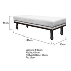 Calçadeira Casal Orlando P02 140 Cm Para Cama Box Suede - Ama