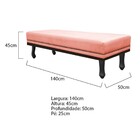 Calçadeira Casal Orlando P02 140 Cm Para Cama Box Suede - Ama