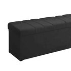 Calçadeira Com Baú Estofada Casal Romie 140 Cm Amassado Preto