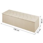 Calçadeira Com Baú Estofado Istambul Dobuê Bege 1,60m Suede