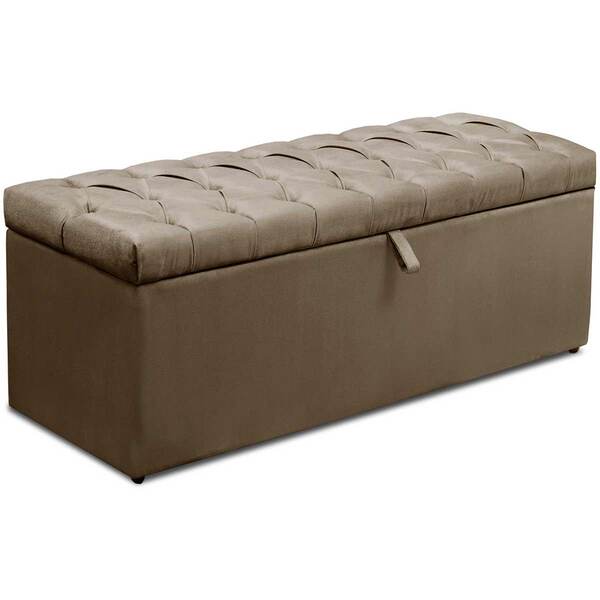 Calçadeira Com Baú Itália Animale Capuccino 160 Cm