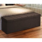 Calçadeira Com Baú Londres 90 Cm Suede Marrom D'rossi