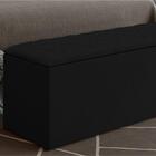 Calçadeira Com Baú Paris 140 Cm Suede Amassado Preto Drossi