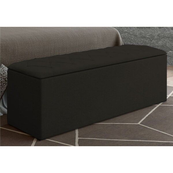 Calçadeira Com Baú Paris 160 Cm Suede Marrom D'rossi