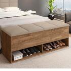 Calçadeira Com Sapateira Casal Castanho Bege