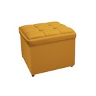 Calçadeira Copenhague 100 Cm Solteiro Suede Mostarda - Amaren