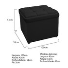 Calçadeira Copenhague 100 Cm Solteiro Suede Preto - Amarena M