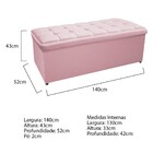 Calçadeira Copenhague 140 Cm Casal Corano Rosa Bebê - Amarena