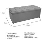 Calçadeira Copenhague 140 Cm Casal Suede Cinza - Amarena Móve