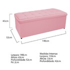 Calçadeira Copenhague 140 Cm Casal Suede Rosa Bebê - Amarena