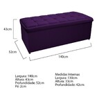 Calçadeira Copenhague 140 Cm Casal Suede Roxo - Amarena Móveis