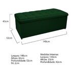 Calçadeira Copenhague 140 Cm Casal Suede Verde - Amarena Móve
