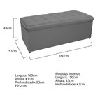 Calçadeira Copenhague 160 Cm Queen Size Corano Cinza - Amaren