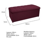 Calçadeira Copenhague 160 Cm Queen Size Suede Bordô - Amarena