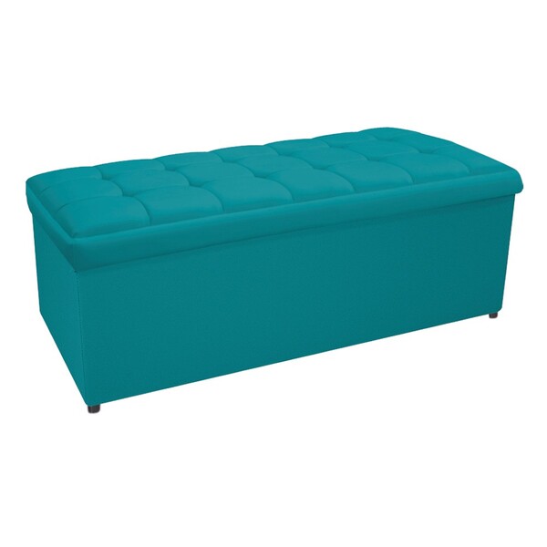 Calçadeira Copenhague 195 Cm King Size Suede Azul Turquesa -