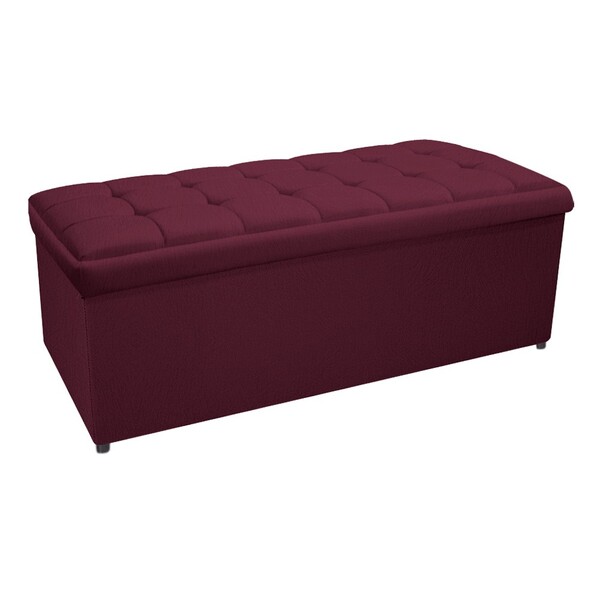 Calçadeira Copenhague 195 Cm King Size Suede Bordô - Amarena