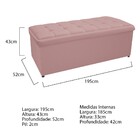 Calçadeira Copenhague 195 Cm King Size Suede Rosê - Amarena M