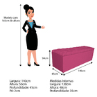 Calçadeira Estofada Liverpool 140 Cm Casal Corano Pink - Doce