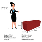 Calçadeira Estofada Liverpool 140 Cm Casal Corano Vermelho -